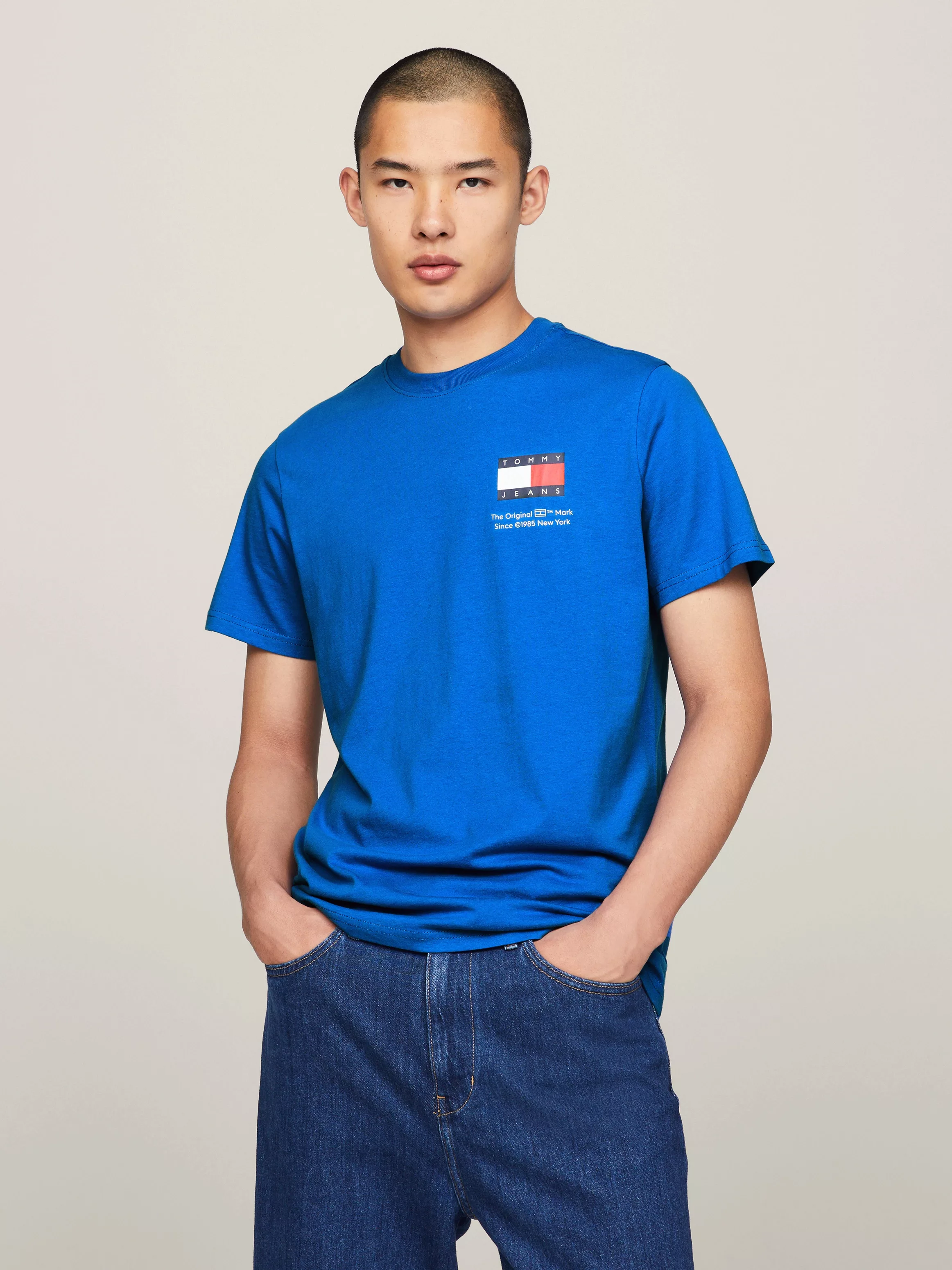 Tommy Jeans T-Shirt "TJM SLIM ESSENTIAL FLAG TEE EXT", mit Rundhalsausschni günstig online kaufen