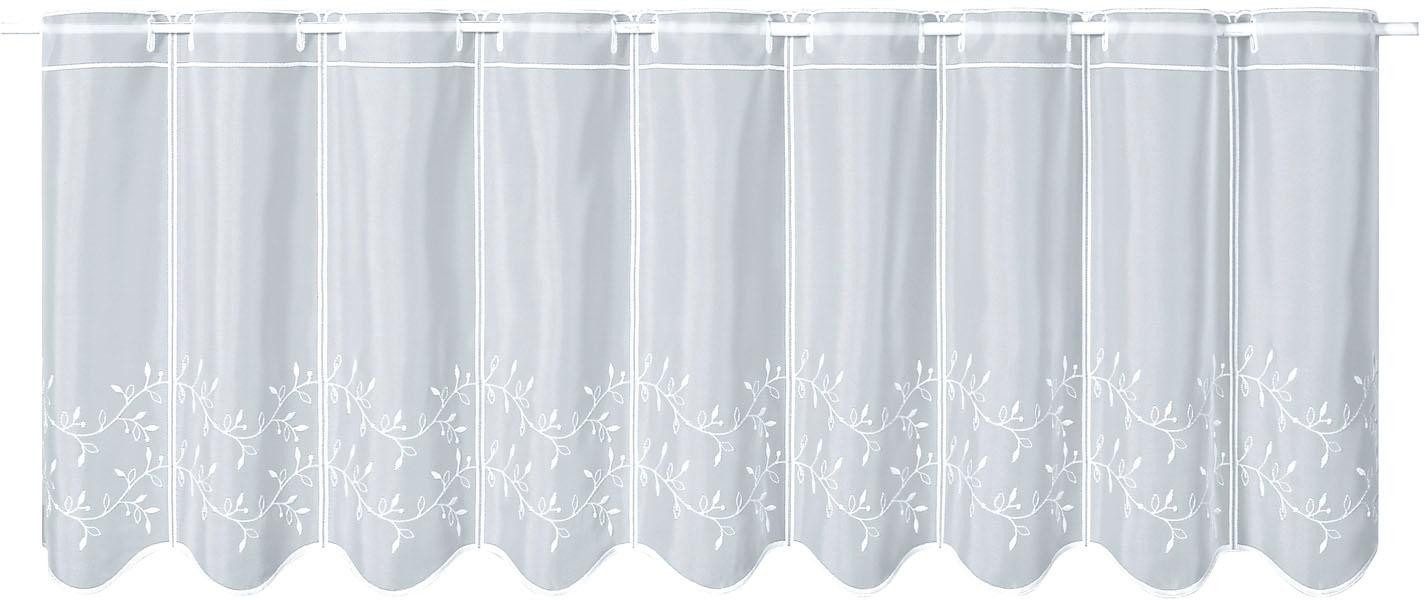 Gerster Scheibengardine »TWINE«, (1 St.), Hochwertiger Voile bestickt Blume günstig online kaufen