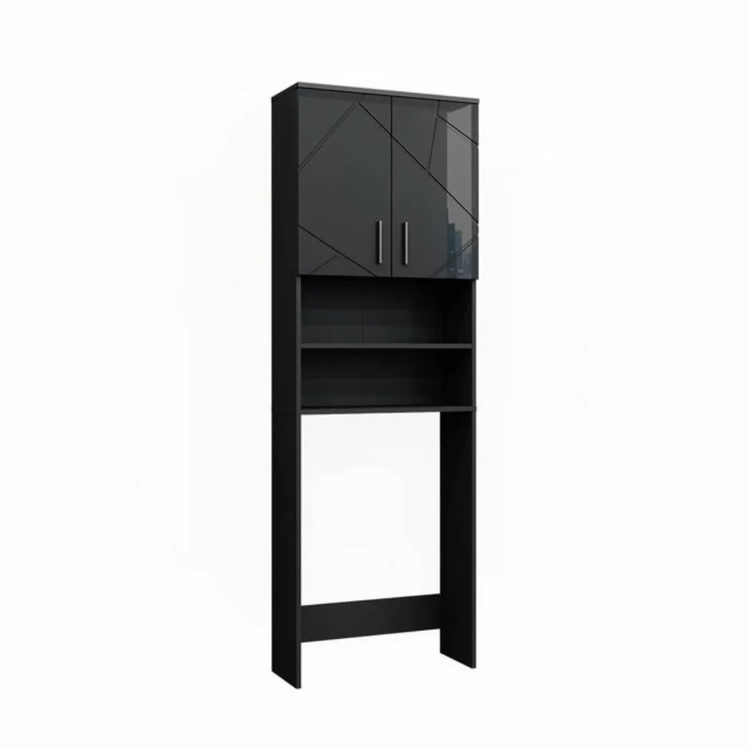 Vicco Waschmaschinenunterschrank Badezimmerschrank Irma 64x191 cm Anthrazit günstig online kaufen