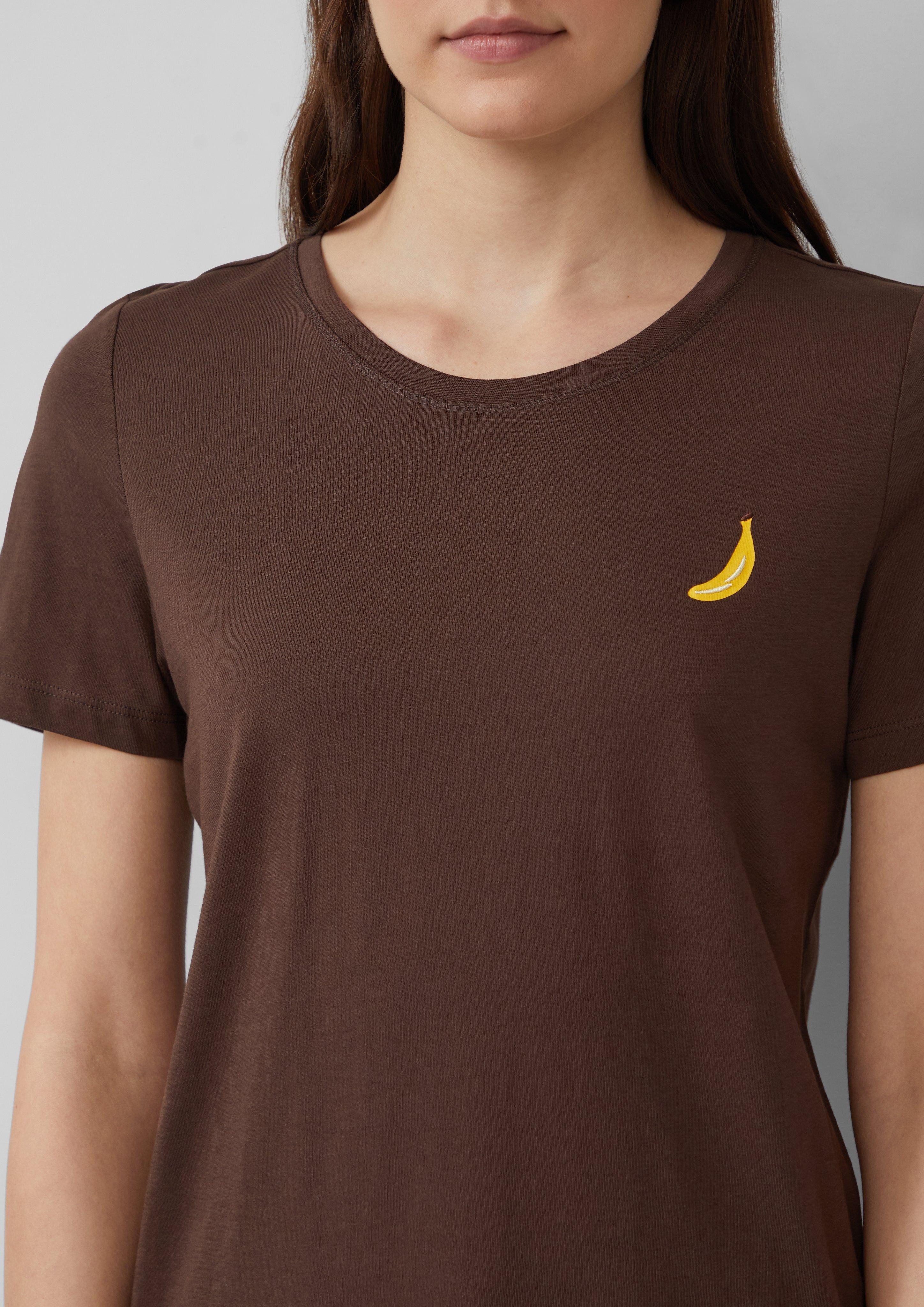 s.Oliver Kurzarmshirt Jersey-T-Shirt mit Stickerei Artwork günstig online kaufen