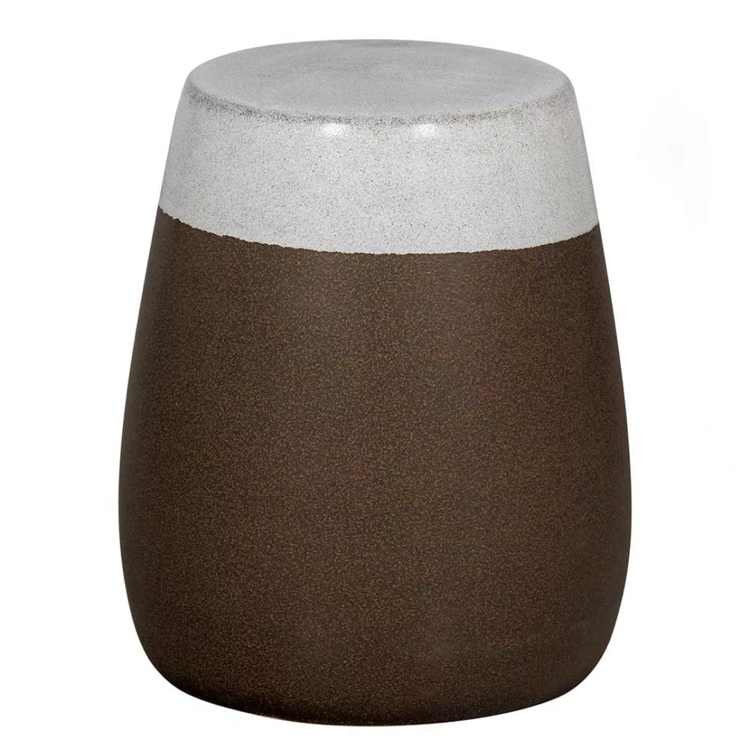 Kleiner Keramik Tisch in Weiß und Braun 45 cm hoch - 38 cm breit günstig online kaufen
