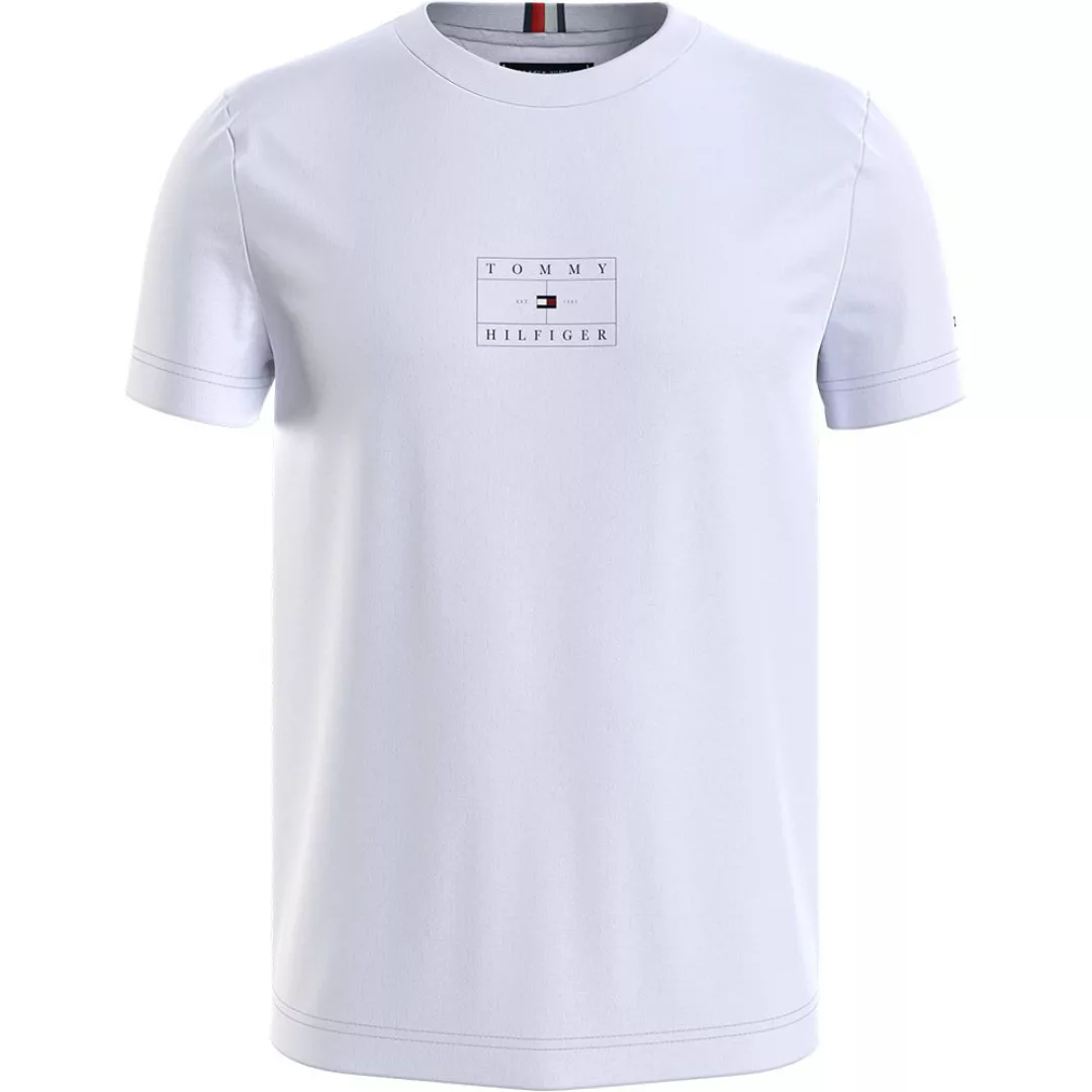Tommy Hilfiger Kurzarm-t-shirt Mit Center-flagge S White günstig online kaufen