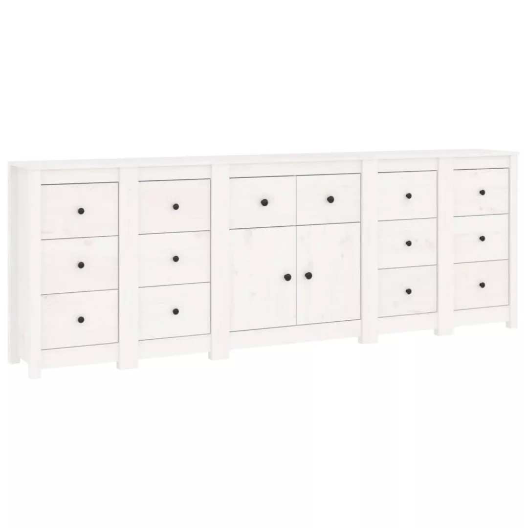 Vidaxl 5-tlg. Sideboard-set Weiß Massivholz Kiefer günstig online kaufen