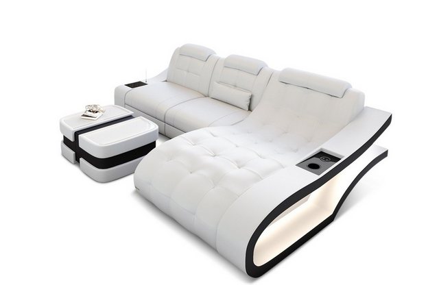 Sofa Dreams Ecksofa Leder Sofa Couch Elegante Ledercouch, L-Form Ledersofa günstig online kaufen