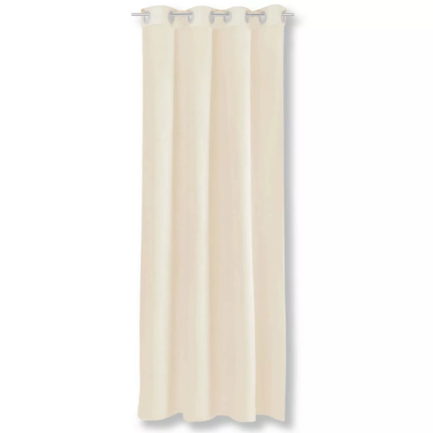 Bestgoodies Dekoschal Ellen Ösen Blickdicht 140 cm x 175 cm Beige 2er Pack günstig online kaufen