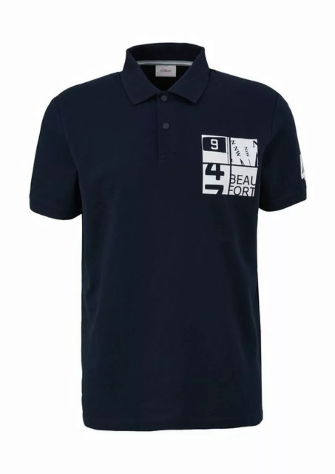 s.Oliver Kurzarmshirt Poloshirt aus Baumwollstretch Logo günstig online kaufen