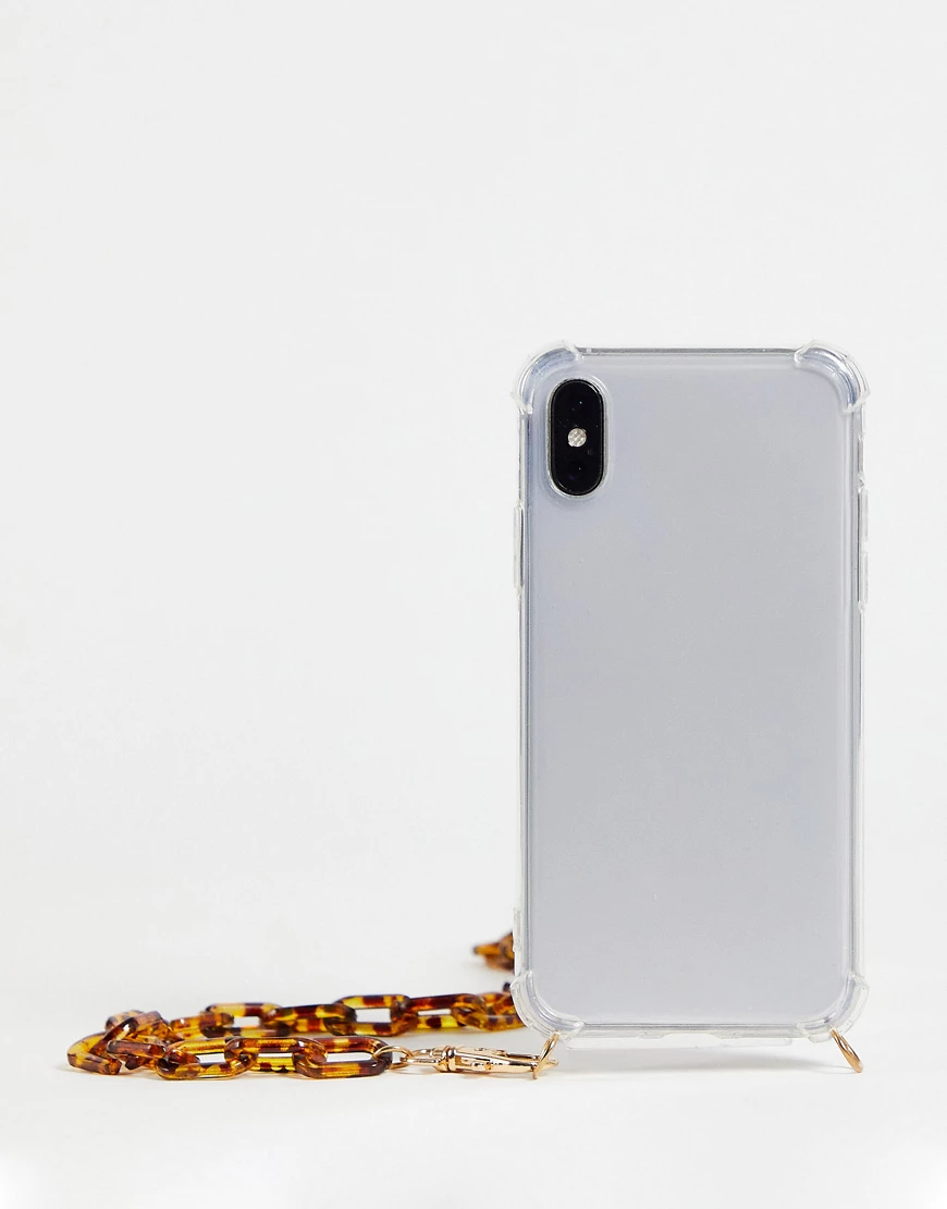 Nali – Transparente iPhone-Hülle mit Kette mit goldfarbenen Details günstig online kaufen