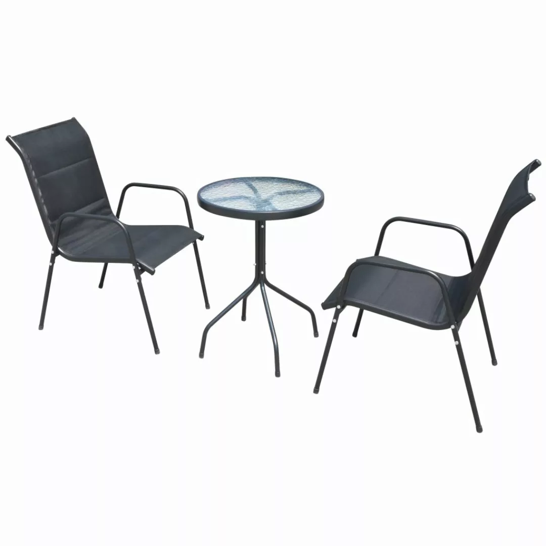 3-tlg. Bistro-set Stahl Schwarz günstig online kaufen