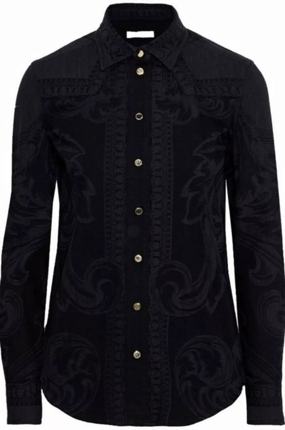 VERSACE COLLECTION Langarmhemd Hemd Printed Shirt Exklusivem Design silberf günstig online kaufen