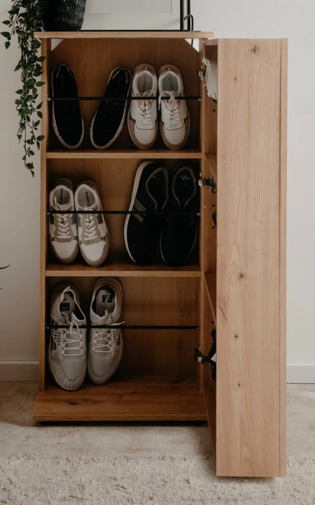 Furn.Design Schuhschrank Logu (Kommode in Eiche Artisan, ausklappar, 50 x 1 günstig online kaufen