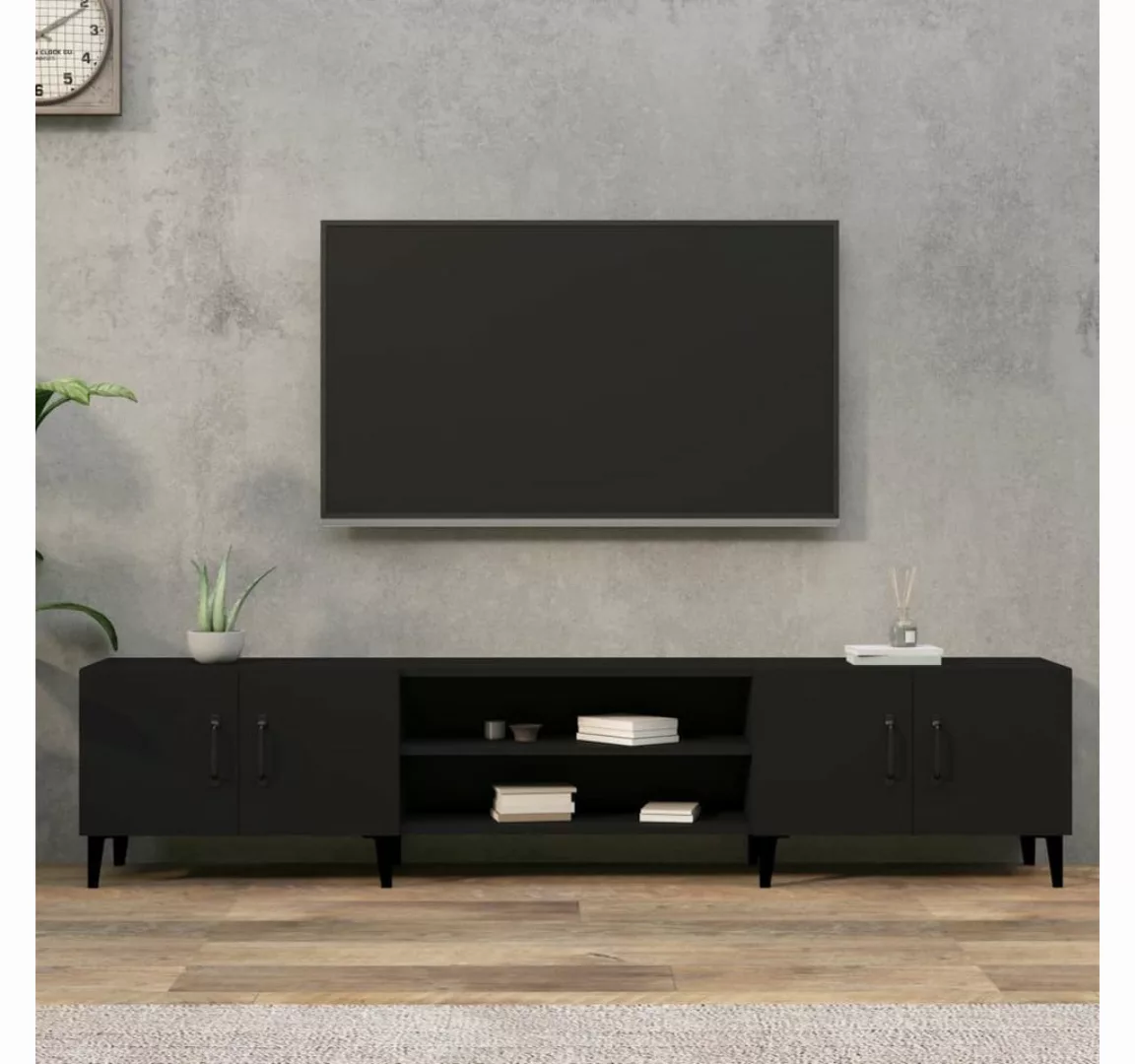 vidaXL Schrankmodule TV-Schrank Schwarz 180x31,5x40 cm Holzwerkstoff günstig online kaufen