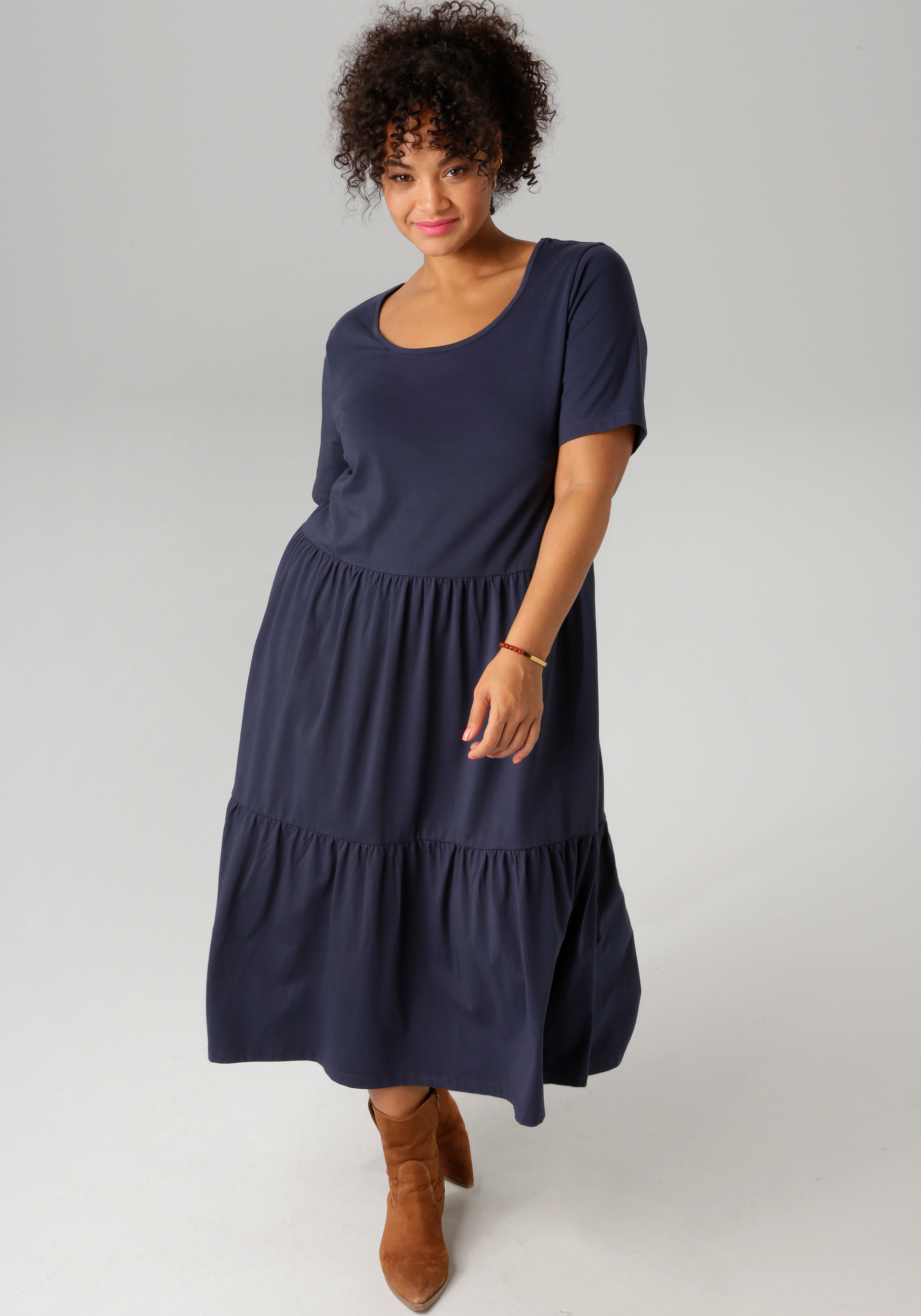 Aniston PLUS Sommerkleid, aus elastischer Jersey-Qualität günstig online kaufen