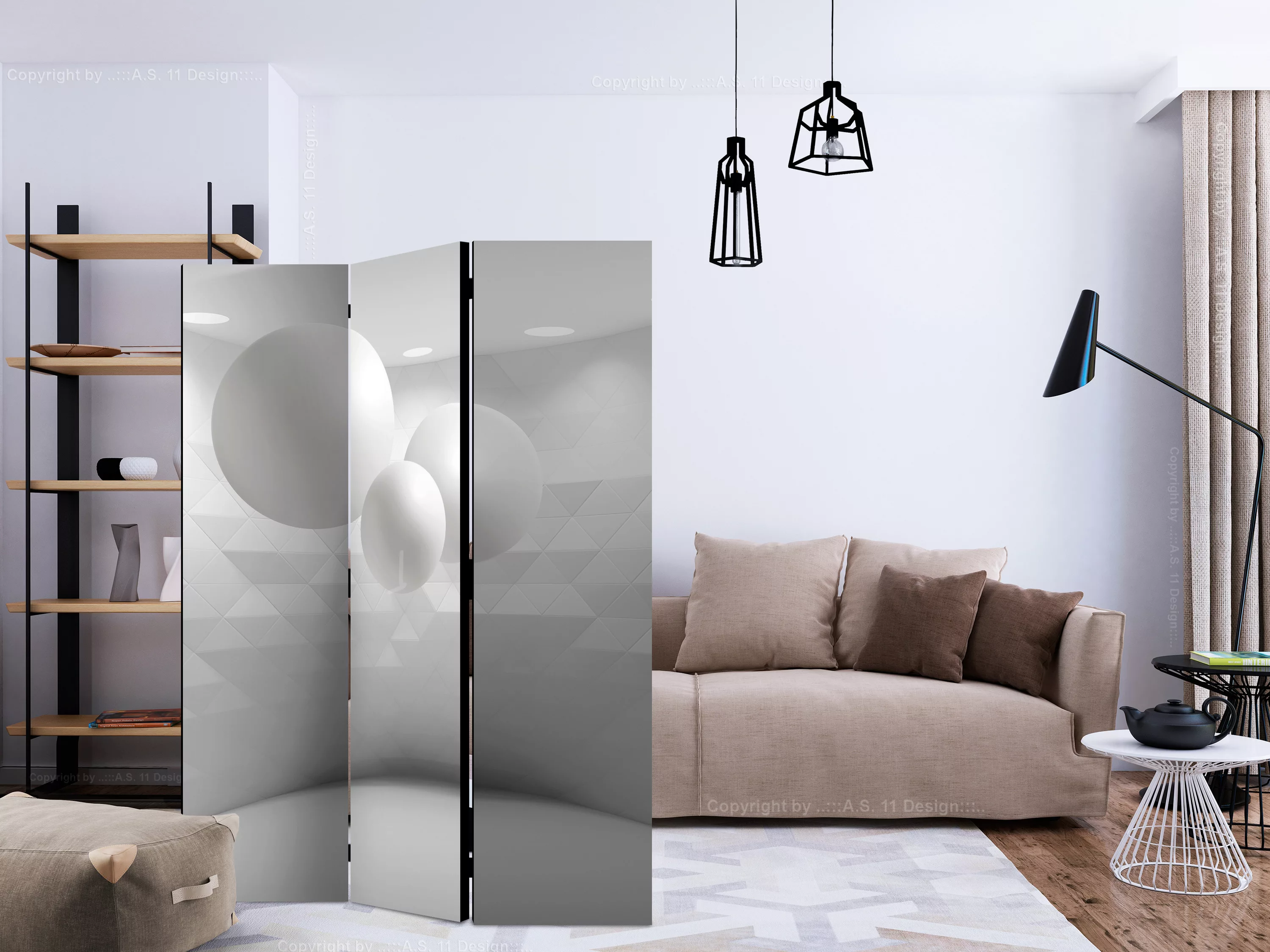 3-teiliges Paravent - Geometric Room [room Dividers] günstig online kaufen