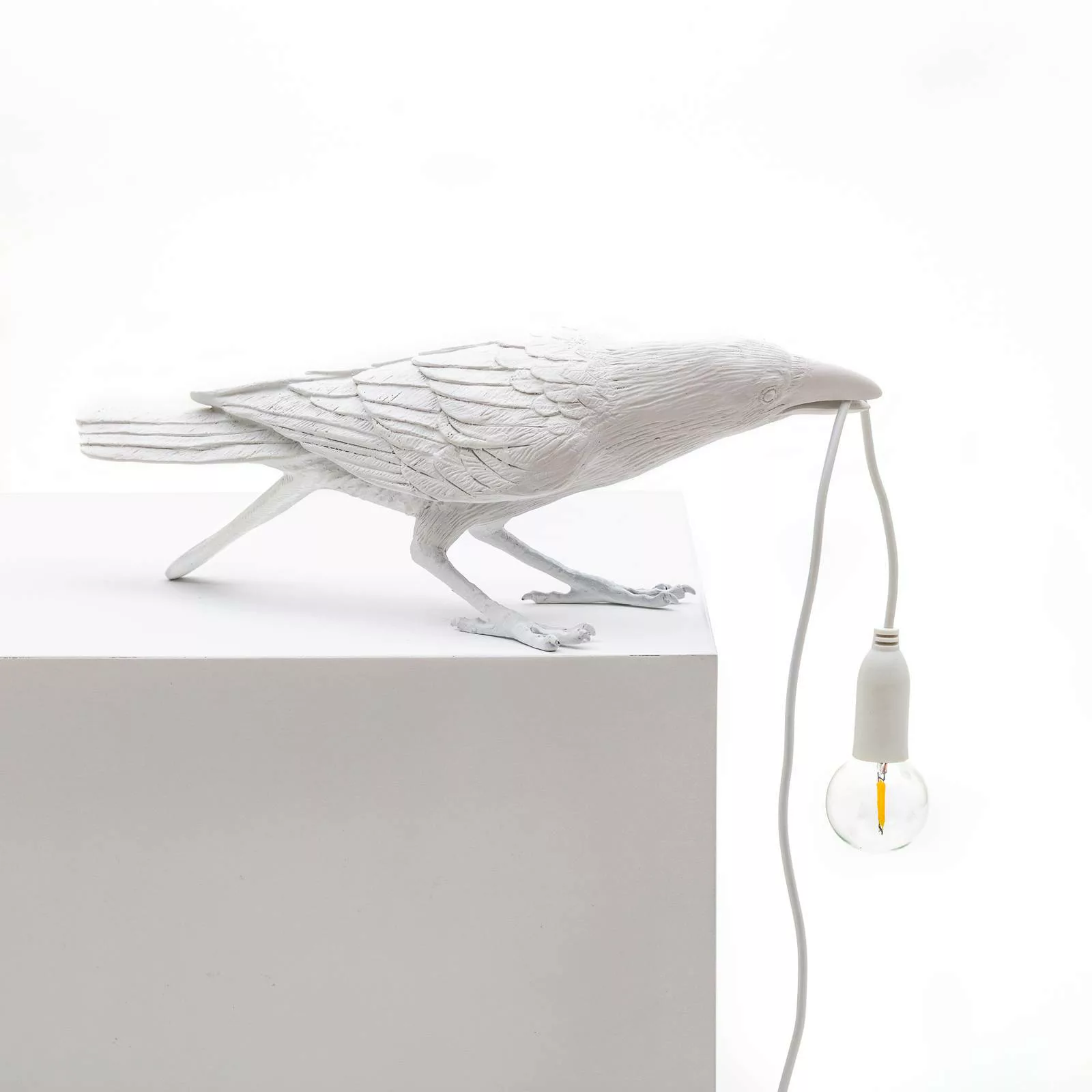 Tischleuchte Bird Playing/ Corbeau joueur plastikmaterial weiß / spielender günstig online kaufen