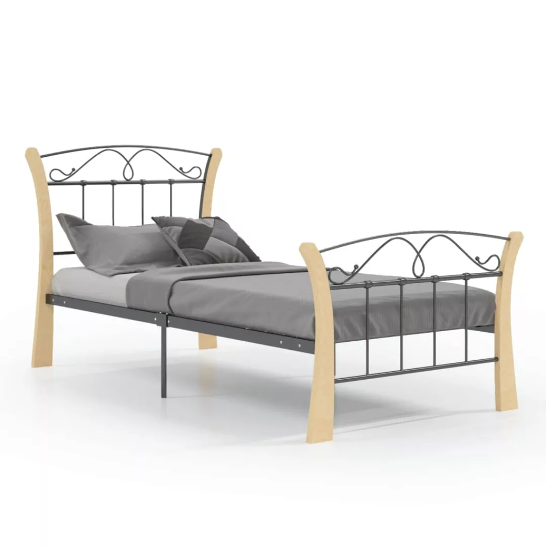 Bett Schwarz Metall 90x200 Cm günstig online kaufen