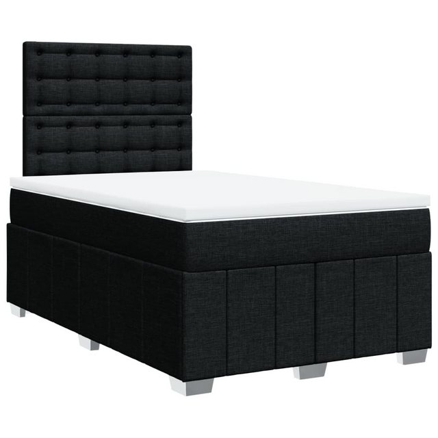 vidaXL Bett Boxspringbett mit Matratze Schwarz 120x200 cm Stoff günstig online kaufen