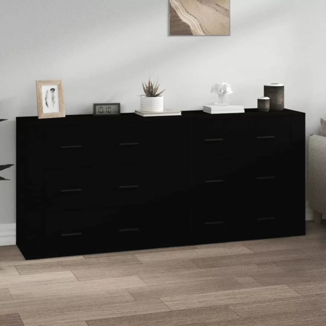 Vidaxl Sideboards 2 Stk. Schwarz Holzwerkstoff günstig online kaufen