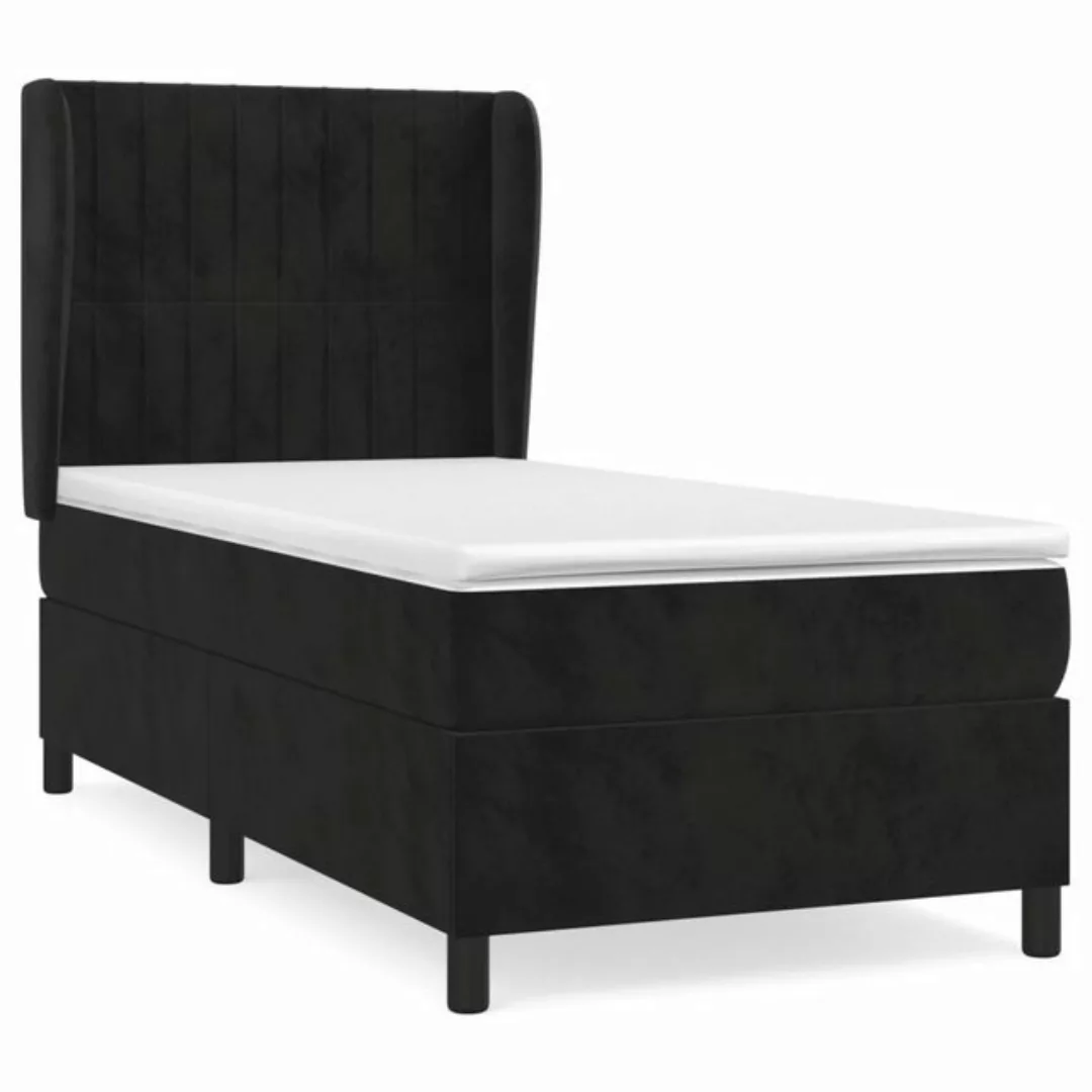 furnicato Bett Boxspringbett mit Matratze Schwarz 80x200 cm Samt günstig online kaufen