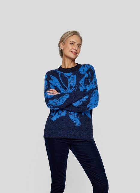 Rabe Strickpullover RABE Pullover mit floralem Jacquardmuster günstig online kaufen