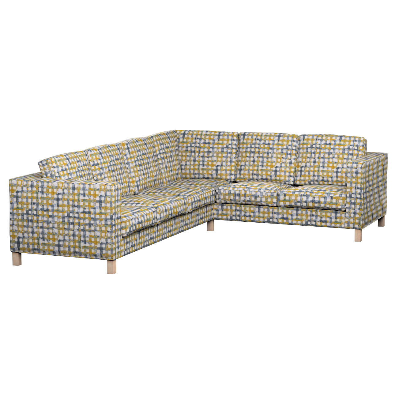 Bezug für Karlanda Sofa Ecke links, blau-gelb, 36cm x 30cm x 50cm, Cosy Hom günstig online kaufen