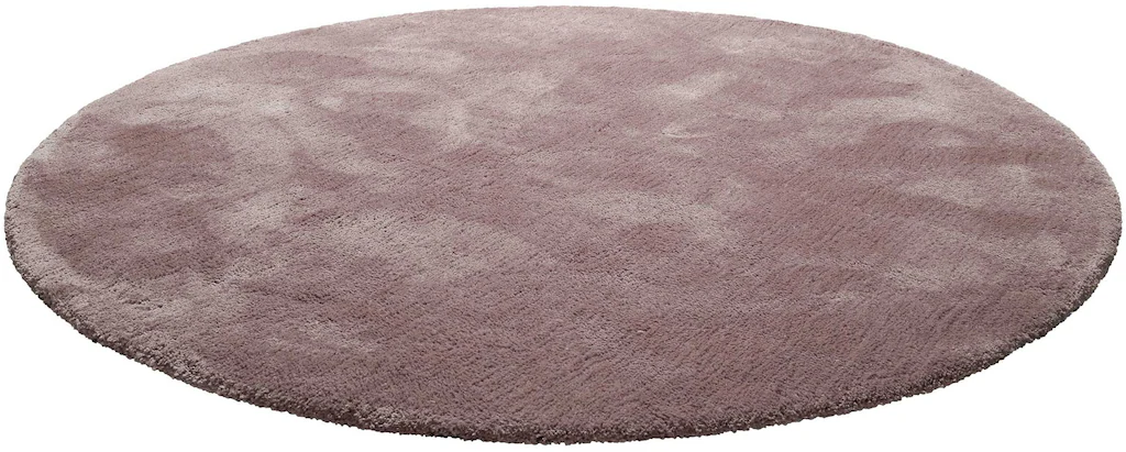 Homie Living Teppich »Pisa«, rund, 25 mm Höhe, Hochflor, Microfaser, uni, w günstig online kaufen