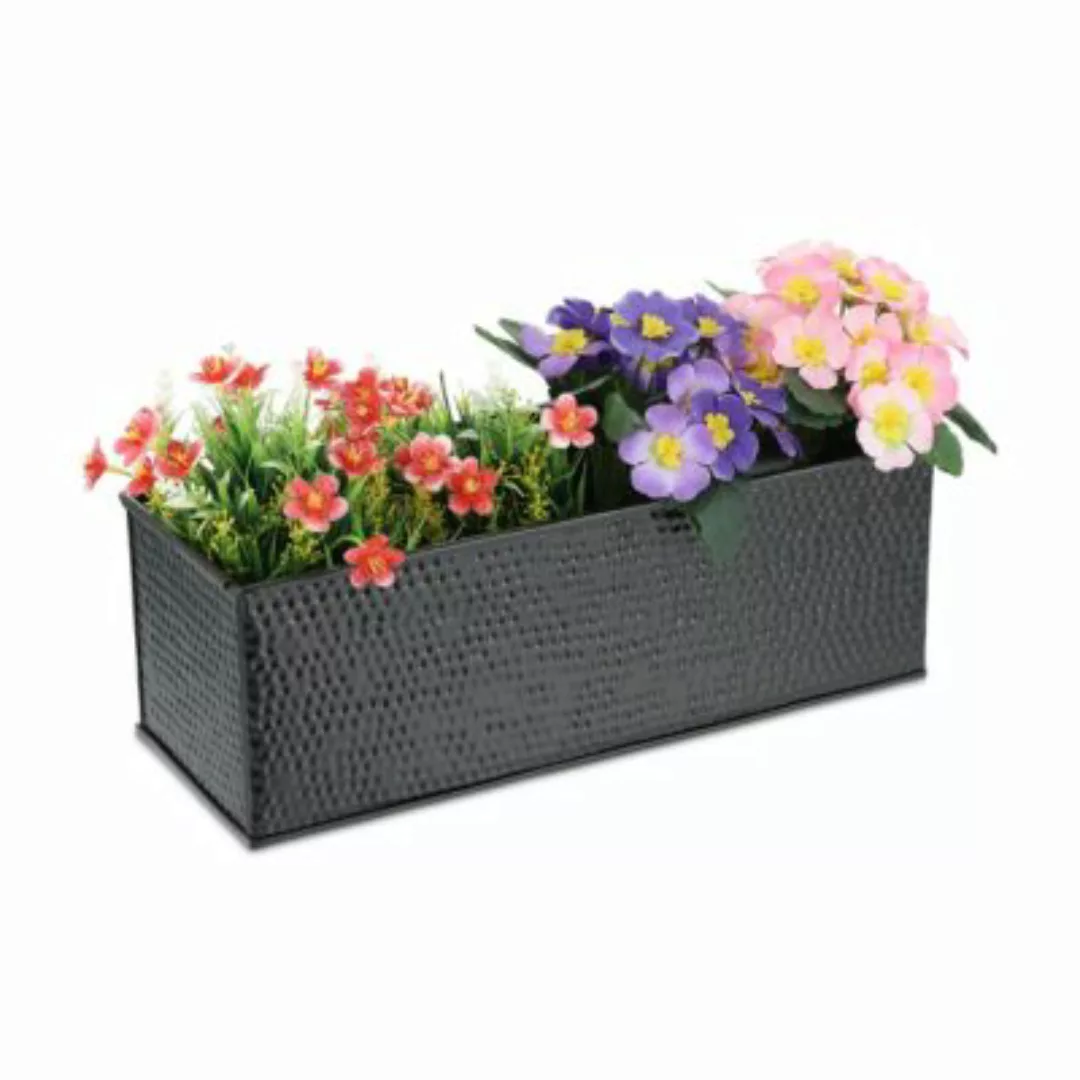 relaxdays Schwarzer Blumenkasten schwarz günstig online kaufen