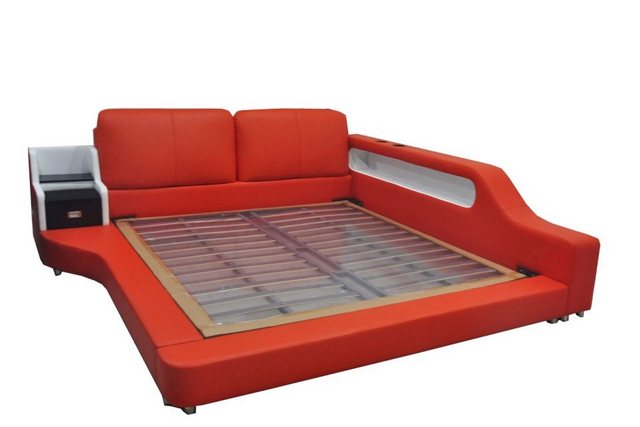 JVmoebel Bett Doppel Luxus Design Leder Bett Polster Betten Moderne Multifu günstig online kaufen