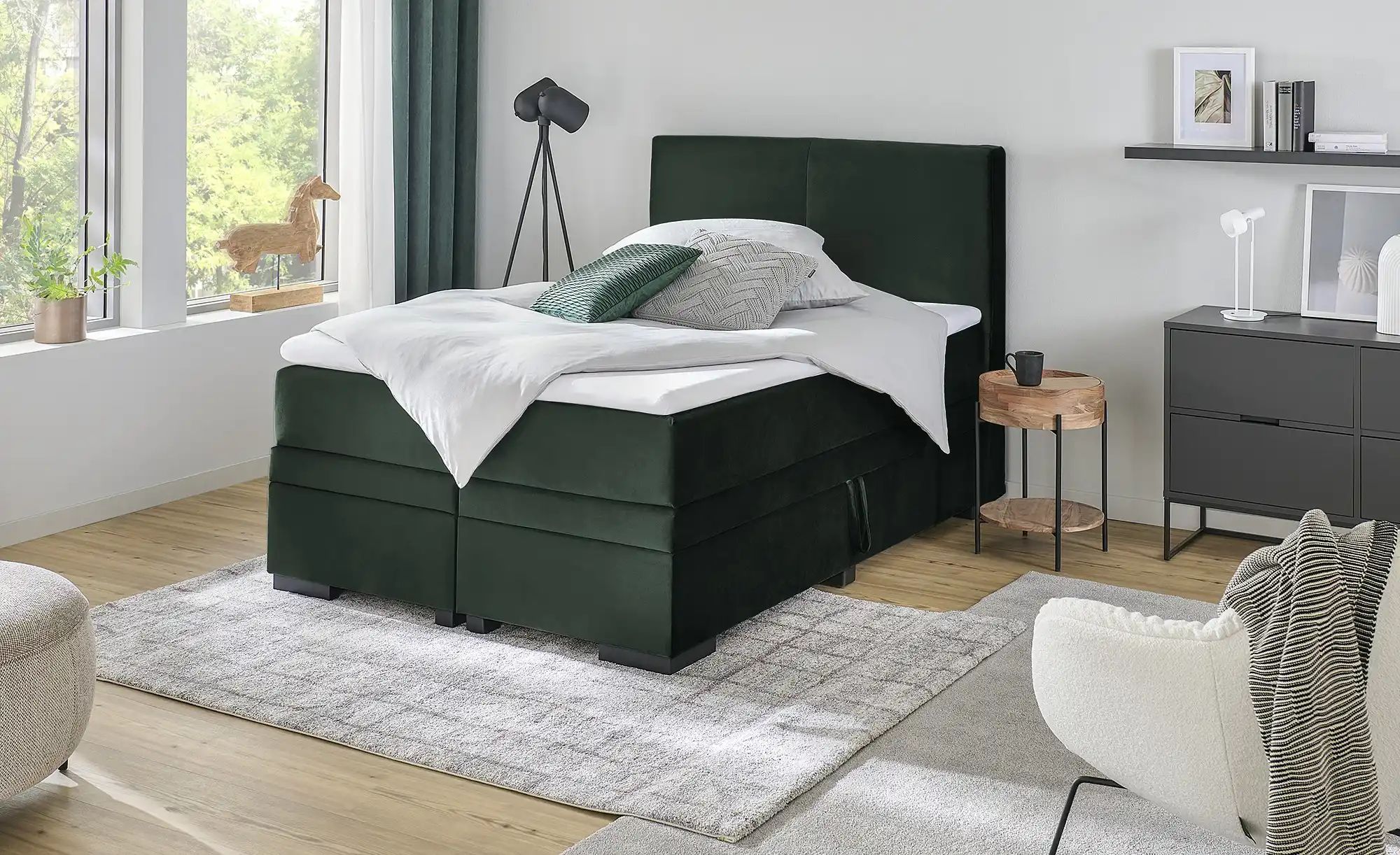 Boxi Boxspringbett mit Bettkasten Boxi Classic ¦ grün ¦ Maße (cm): B: 140 H günstig online kaufen