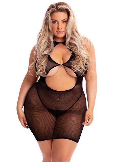 Pink Lipstick Lingerie Minikleid Transparentes Kleid Plus Size Übergröße - günstig online kaufen