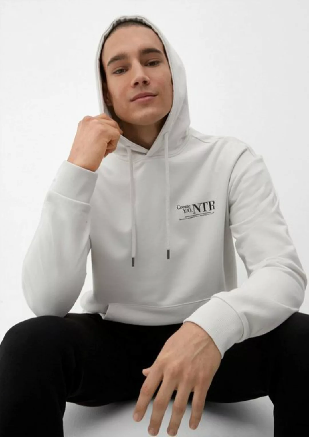 QS Sweatshirt Hoodie mit Rückenprint günstig online kaufen