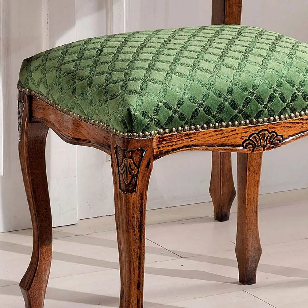 Sitzhocker in Grün gemustert Barock Design günstig online kaufen