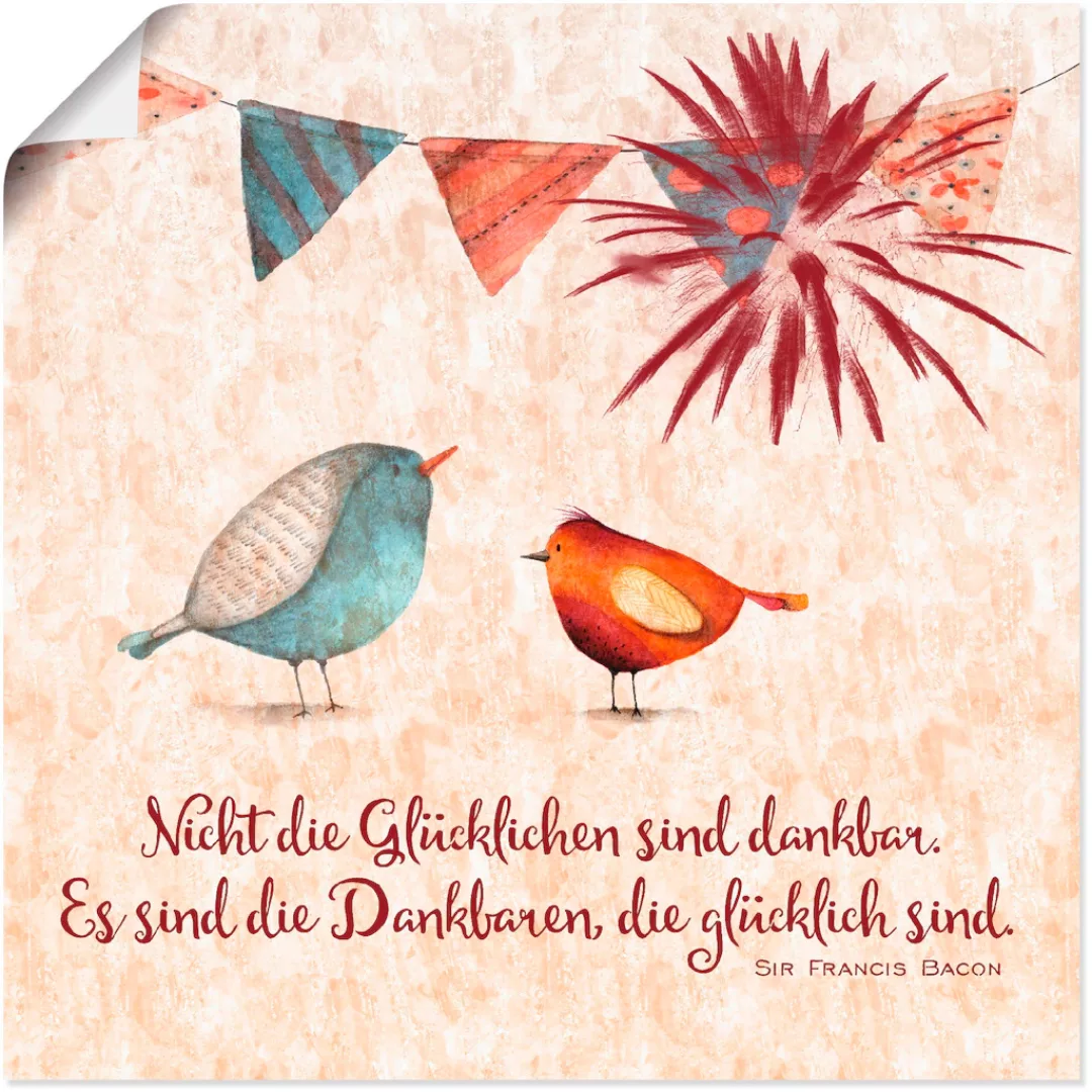 Artland Wandbild "Lebensweisheit Glücklich", Tiere, (1 St.), als Alubild, O günstig online kaufen