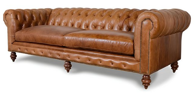 JVmoebel Sofa Echtes Leder Vintage Old Look Sofa Couch Polster 3 Sitzer Che günstig online kaufen