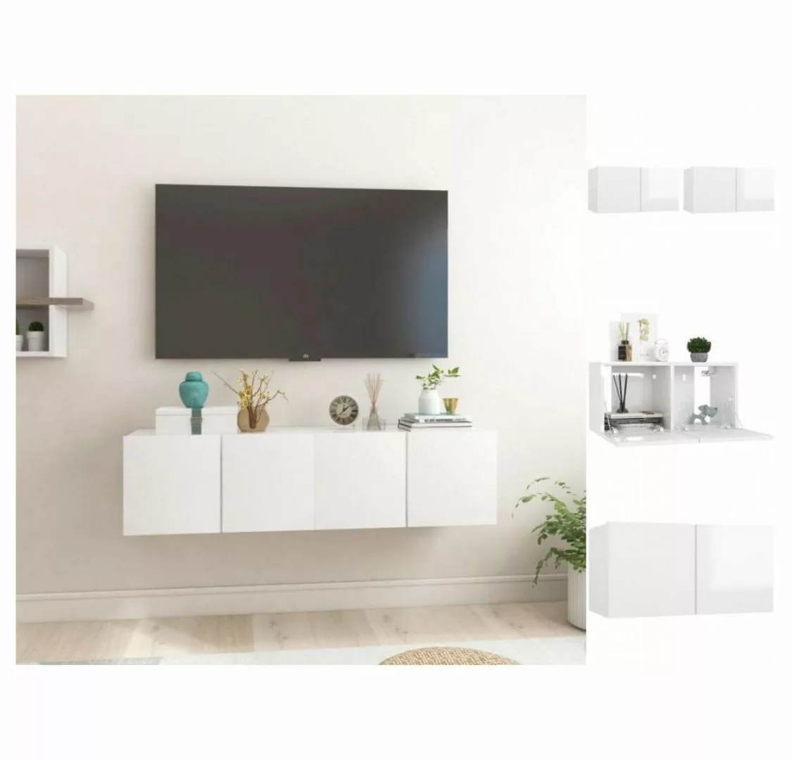 vidaXL TV-Schrank TV-Hängeschränke 2 Stk Hochglanz-Weiß 60x30x30 cm günstig online kaufen