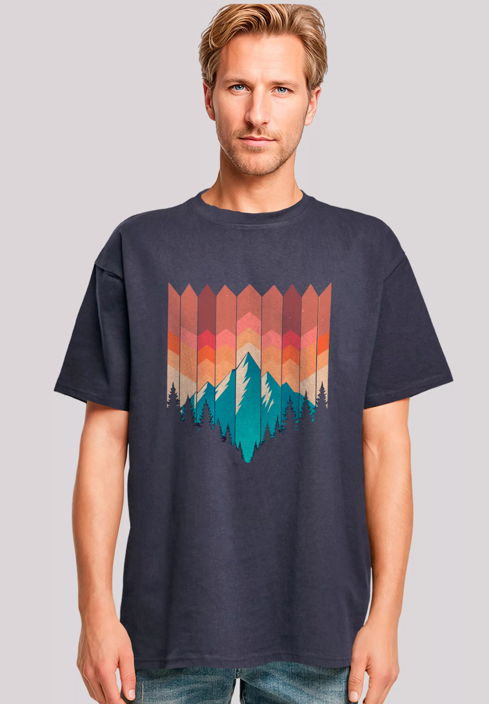 F4NT4STIC T-Shirt "Berg Sonnenuntergang Geometrisch", Premium Qualität günstig online kaufen