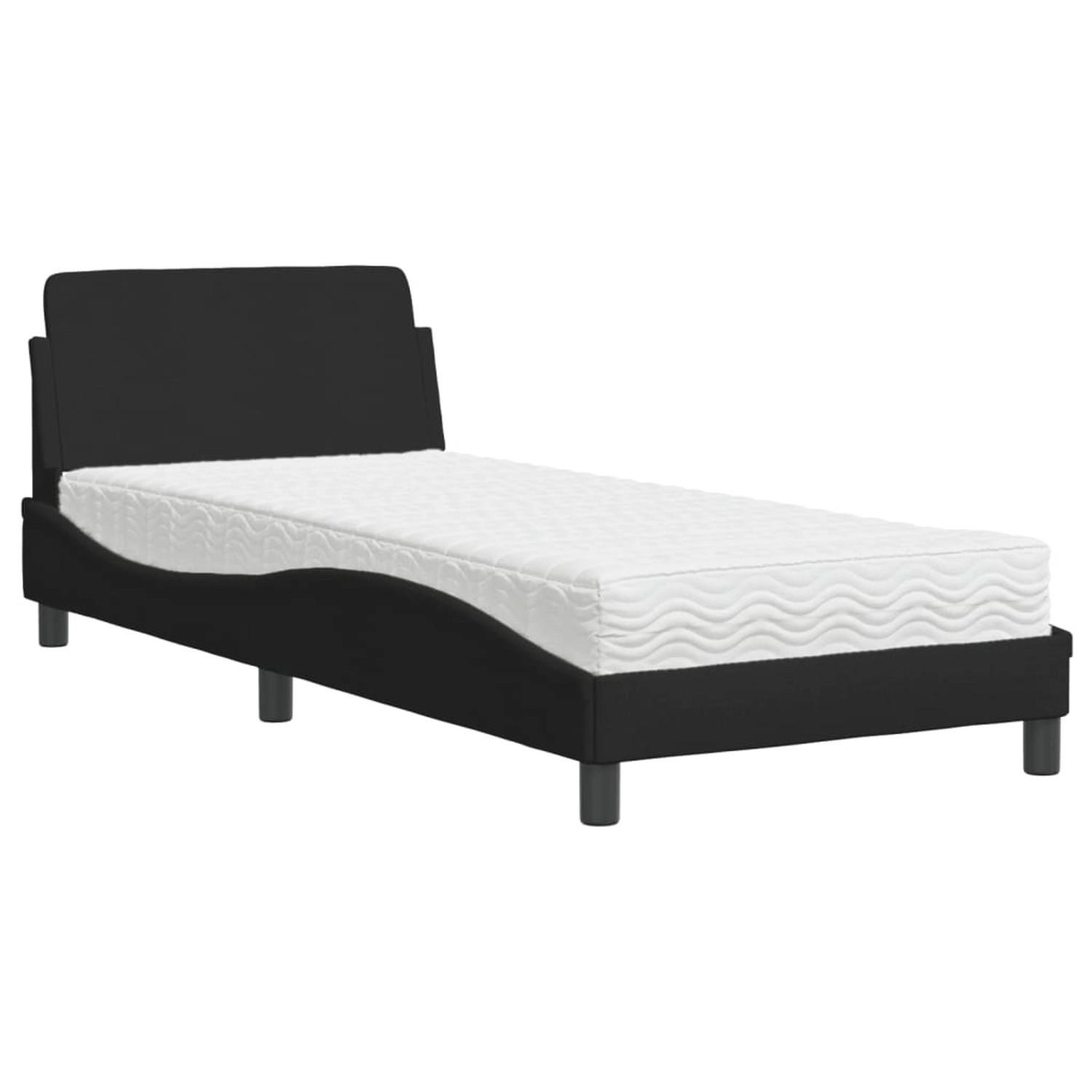 vidaXL Bett mit Matratze Schwarz 80x200 cm Stoff2009560 günstig online kaufen