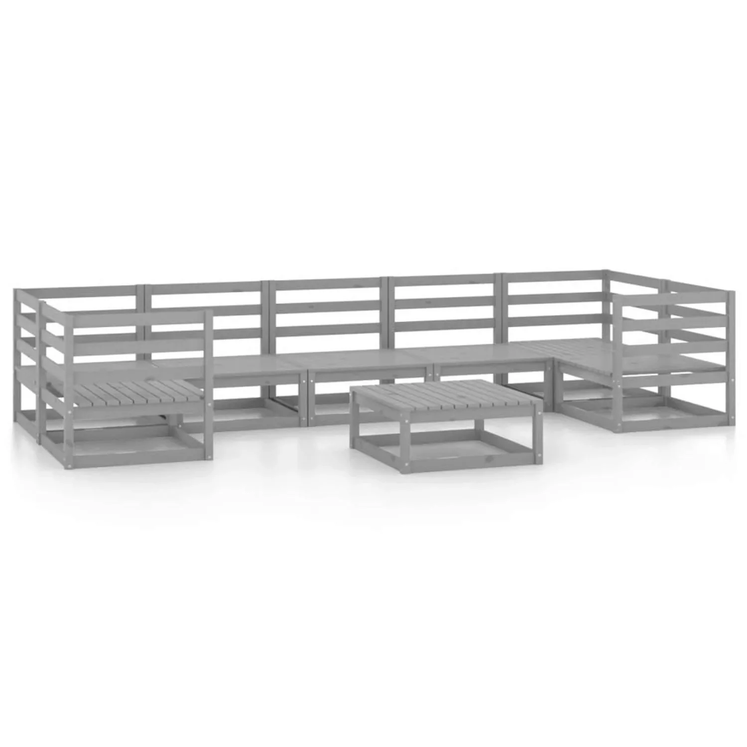 vidaXL 8-tlg Garten-Lounge-Set Kiefer Massivholz Modell 9 günstig online kaufen