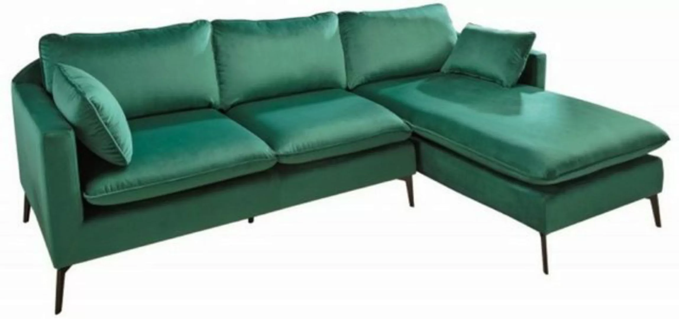 Casa Padrino Ecksofa Samt Ecksofa Smaragdgrün / Schwarz 260 x 160 x H. 93 c günstig online kaufen