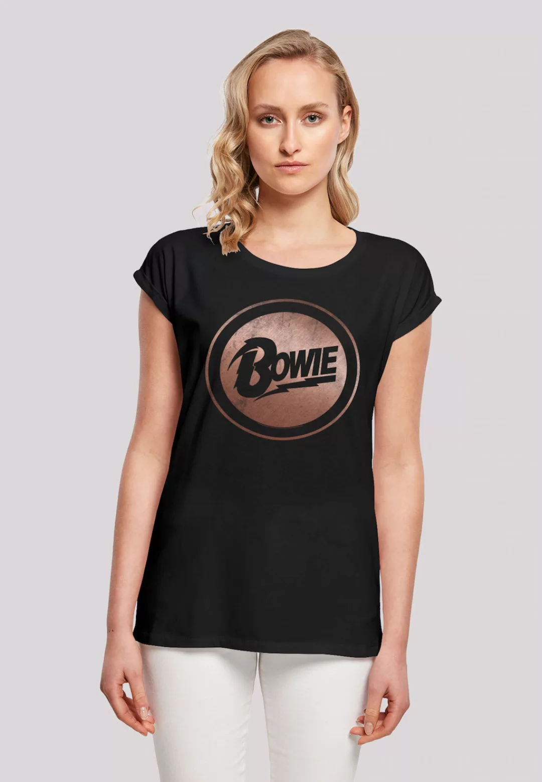 F4NT4STIC T-Shirt "David Bowie Rose Gold Circle" günstig online kaufen