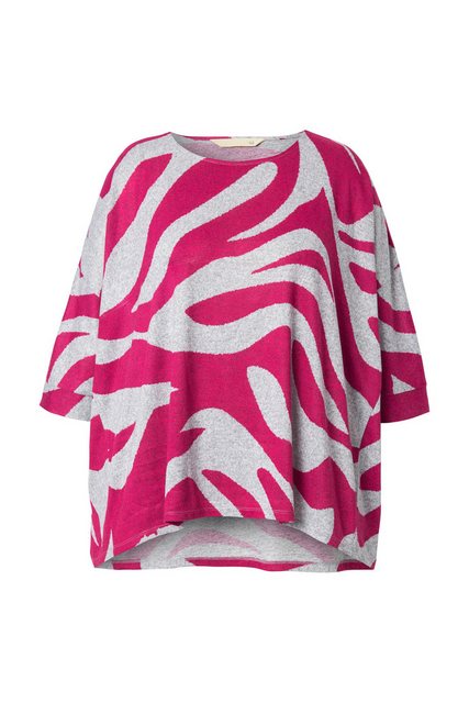 MIAMODA Strickpullover Pullover oversized Zebramuster 3/4-Ärmel günstig online kaufen