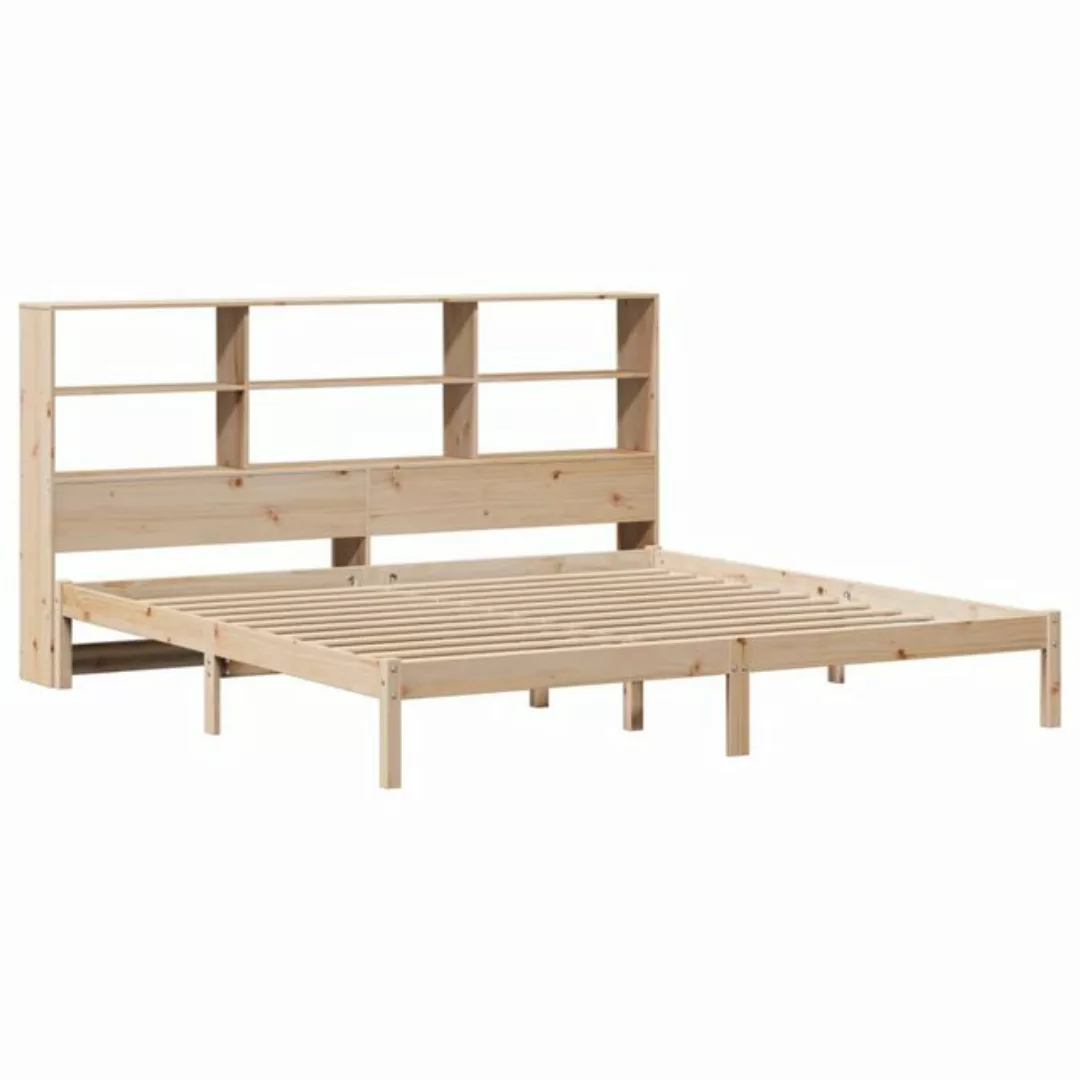 vidaXL Bett Massivholzbett mit Regal ohne Matratze 180x200 cm Kiefernholz günstig online kaufen