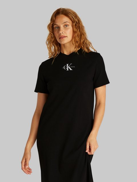 Calvin Klein Jeans Midikleid MONOLOGO LONG RIB TEE DRESS mit Logo günstig online kaufen