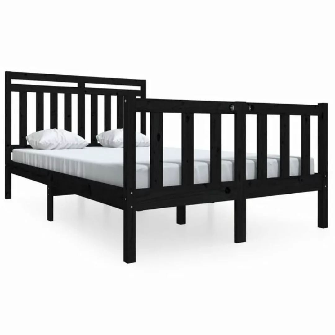 furnicato Bett Massivholzbett Schwarz 140x200 cm günstig online kaufen