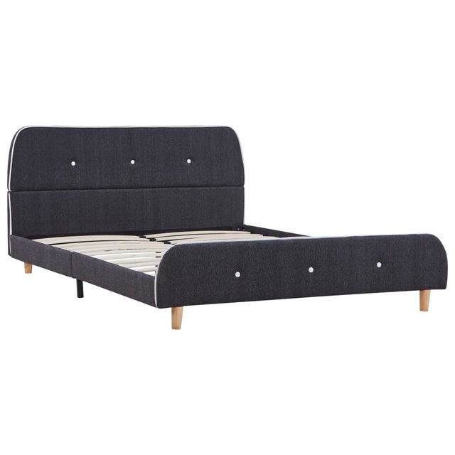 vidaXL Bett Bettgestell ohne Matratze Dunkelgrau Stoff 135x190 cm günstig online kaufen