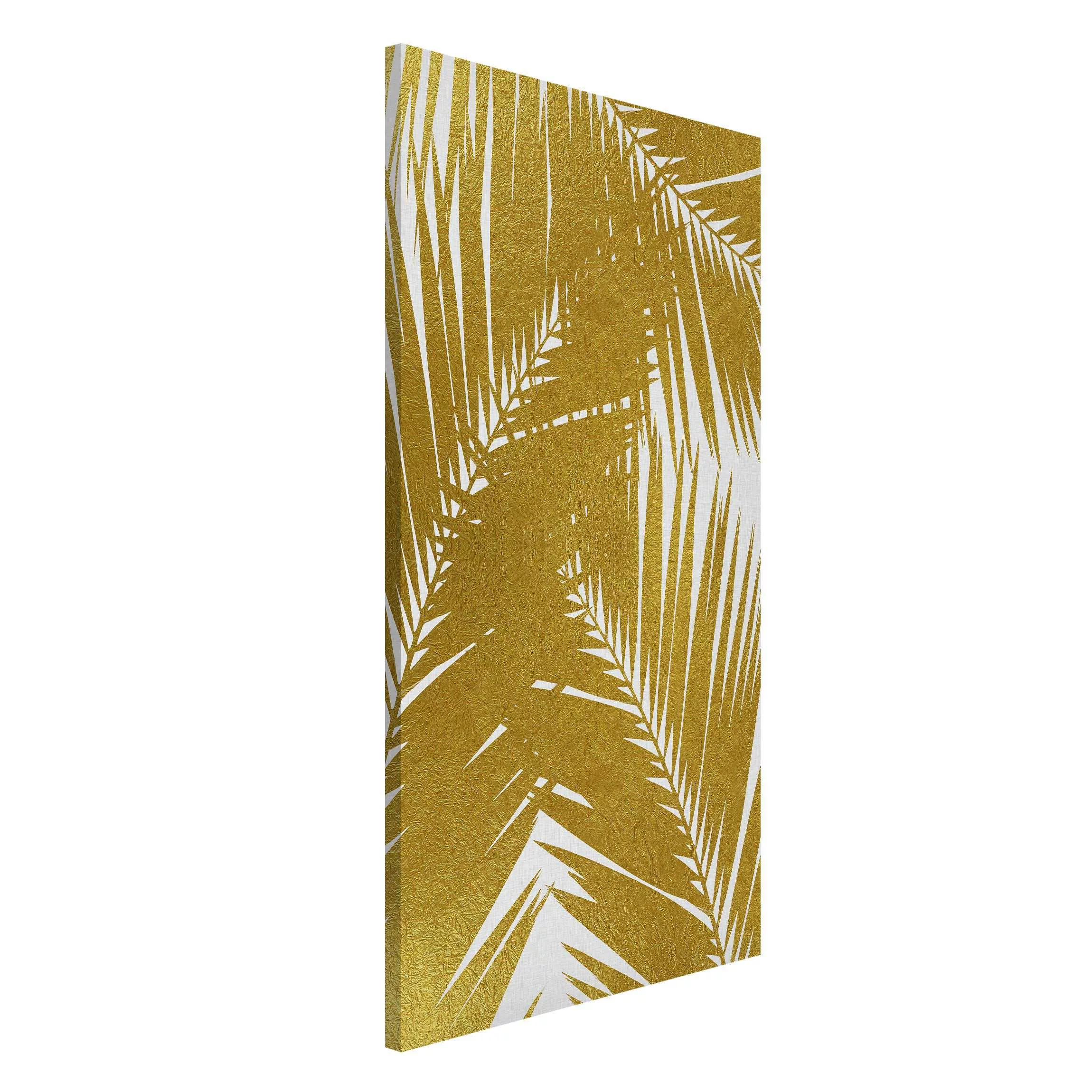 Magnettafel Blick durch goldene Palmenblätter günstig online kaufen