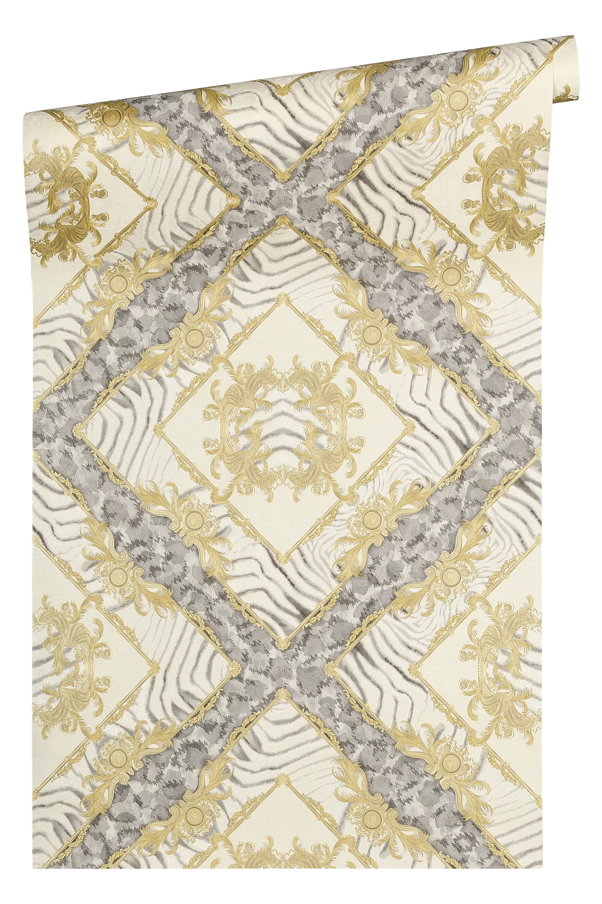 Metallic Mustertapete Versace wallpaper Versace 3 Vasmara in Beige Creme Me günstig online kaufen