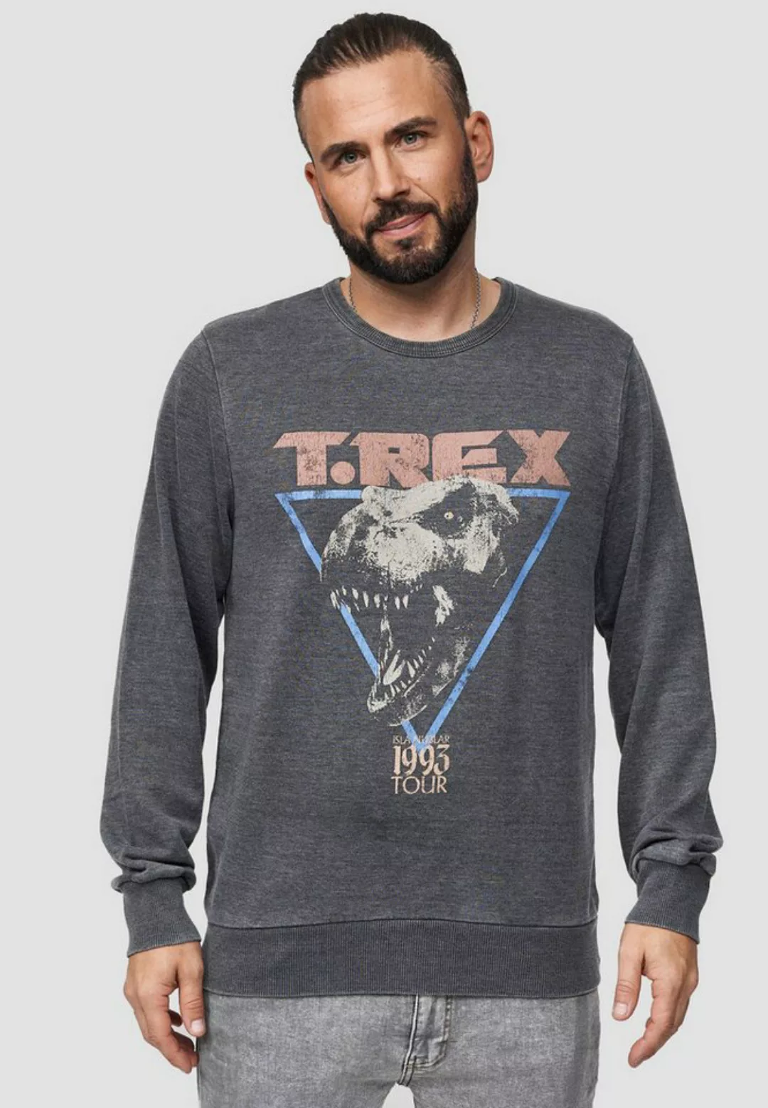 Recovered Sweatshirt Jurassic Park T-Rex 1993 GOTS zertifizierte Bio-Baumwo günstig online kaufen