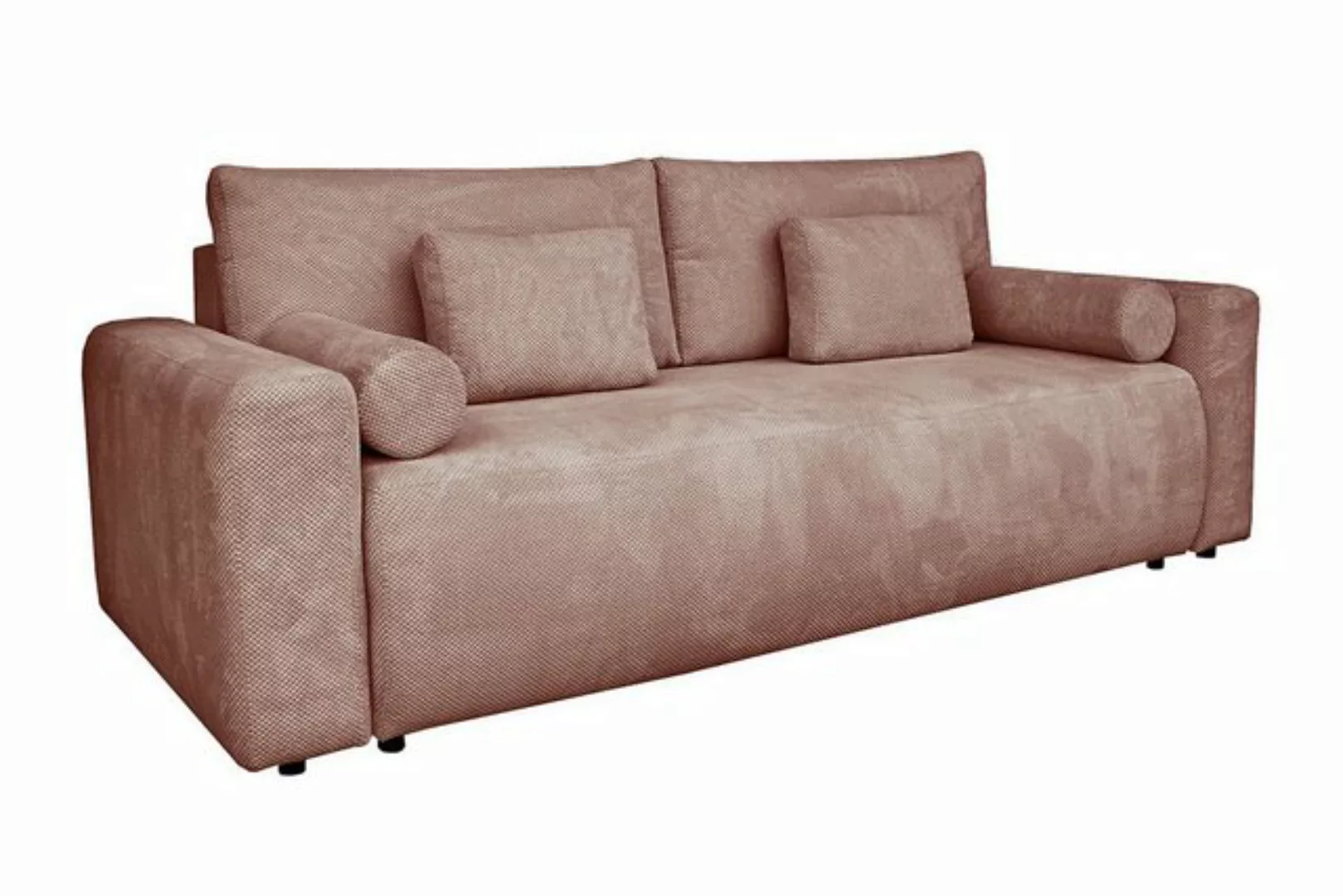 daslagerhaus living Big-Sofa Schlafsofa Raven Stoff altrosa günstig online kaufen