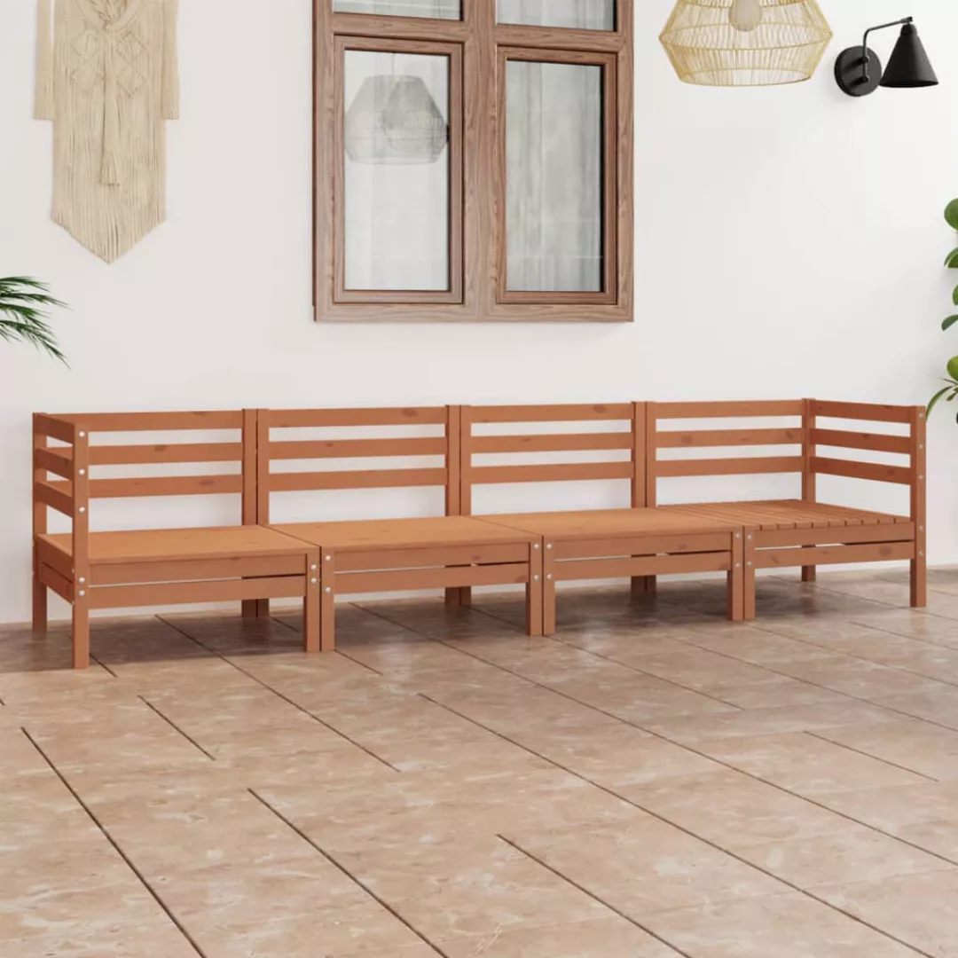 4-tlg. Garten-lounge-set Honigbraun Massivholz Kiefer günstig online kaufen