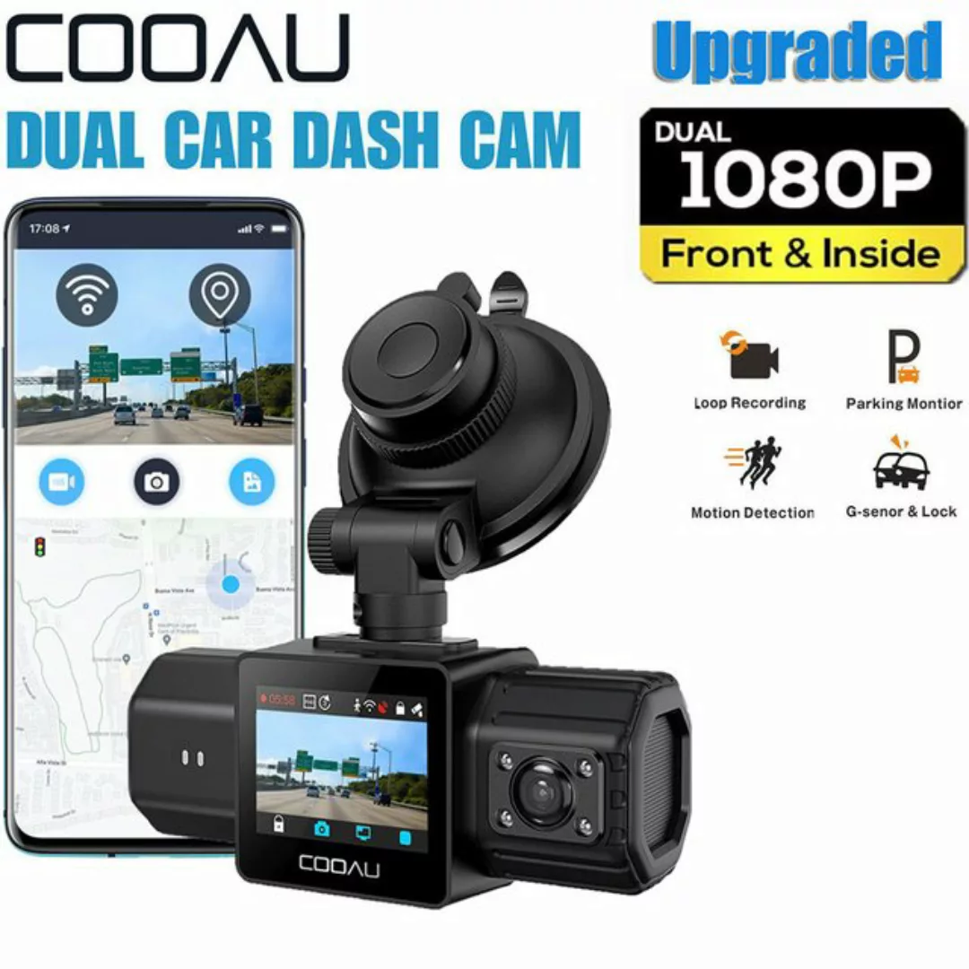 COOAU Neue Dual Dashcam 2.5K+1080P Dash Cam vorne und innen HD Autokamera D günstig online kaufen